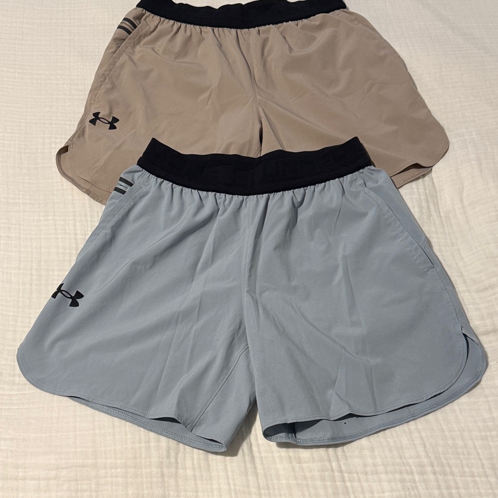 Mens Under Armour Beige and Light Gray Shorts